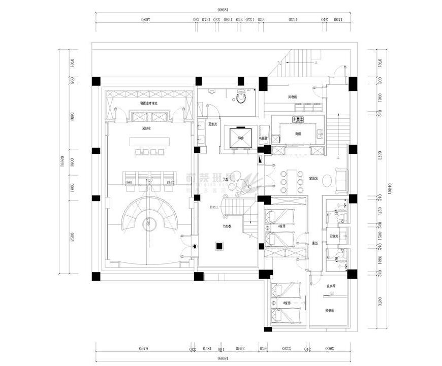 威尼斯真人官方装饰,自建别墅,一层户型图