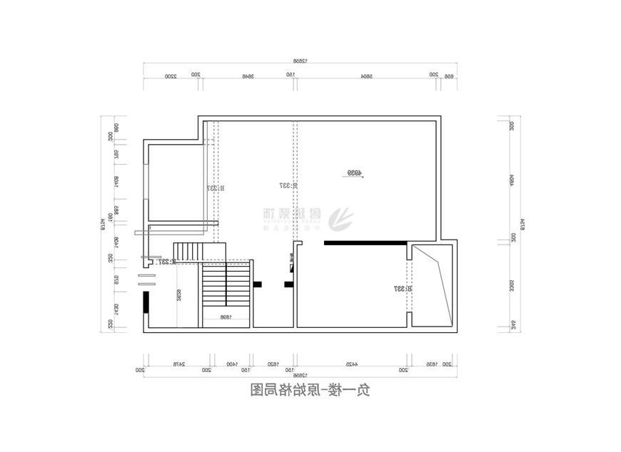 御河上苑,新中式风格效果图,负一层平面布局图