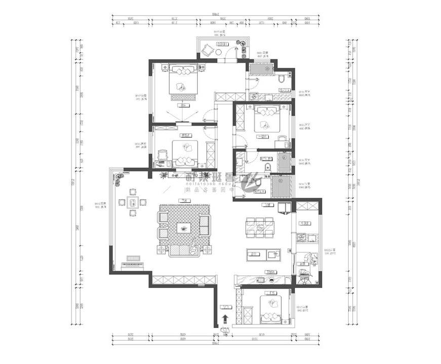 天鹅堡,现代轻奢风格,户型图